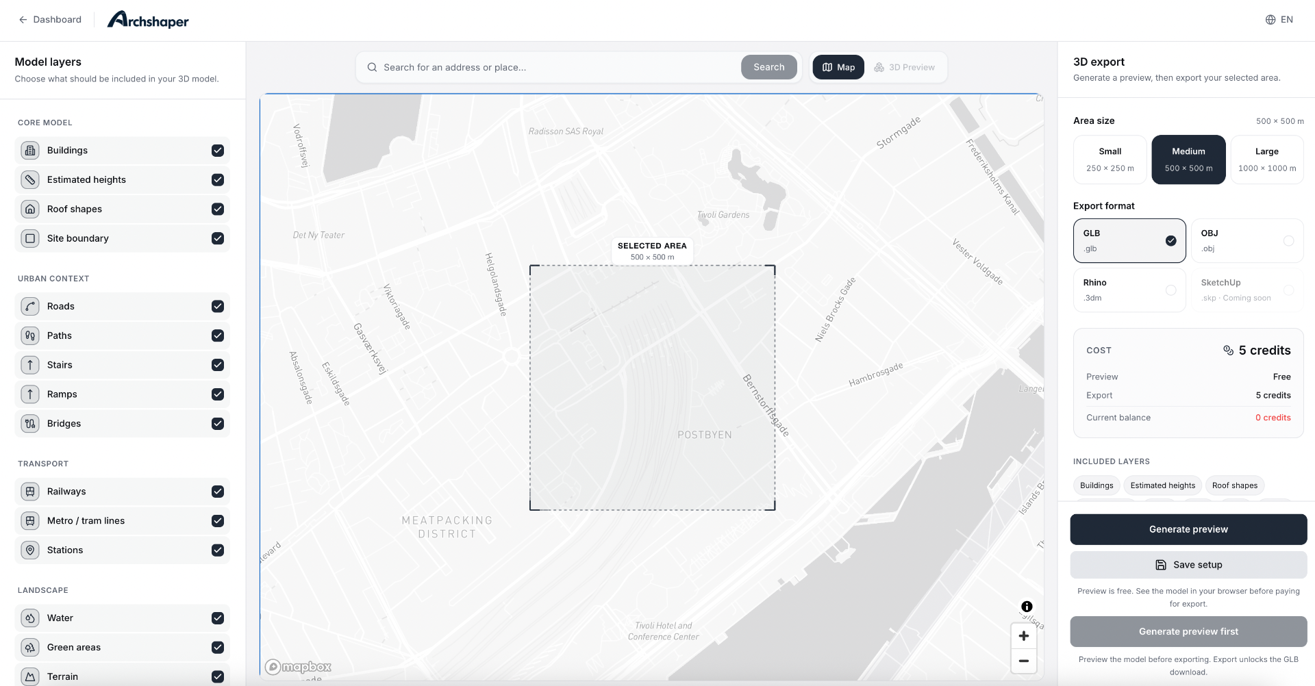 Explore Archshaper Tools | 2D Site Plans & 3D Context Models